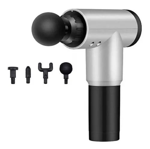 Pistola de Masaje Muscular Fascial Gun con 4 Cabezales