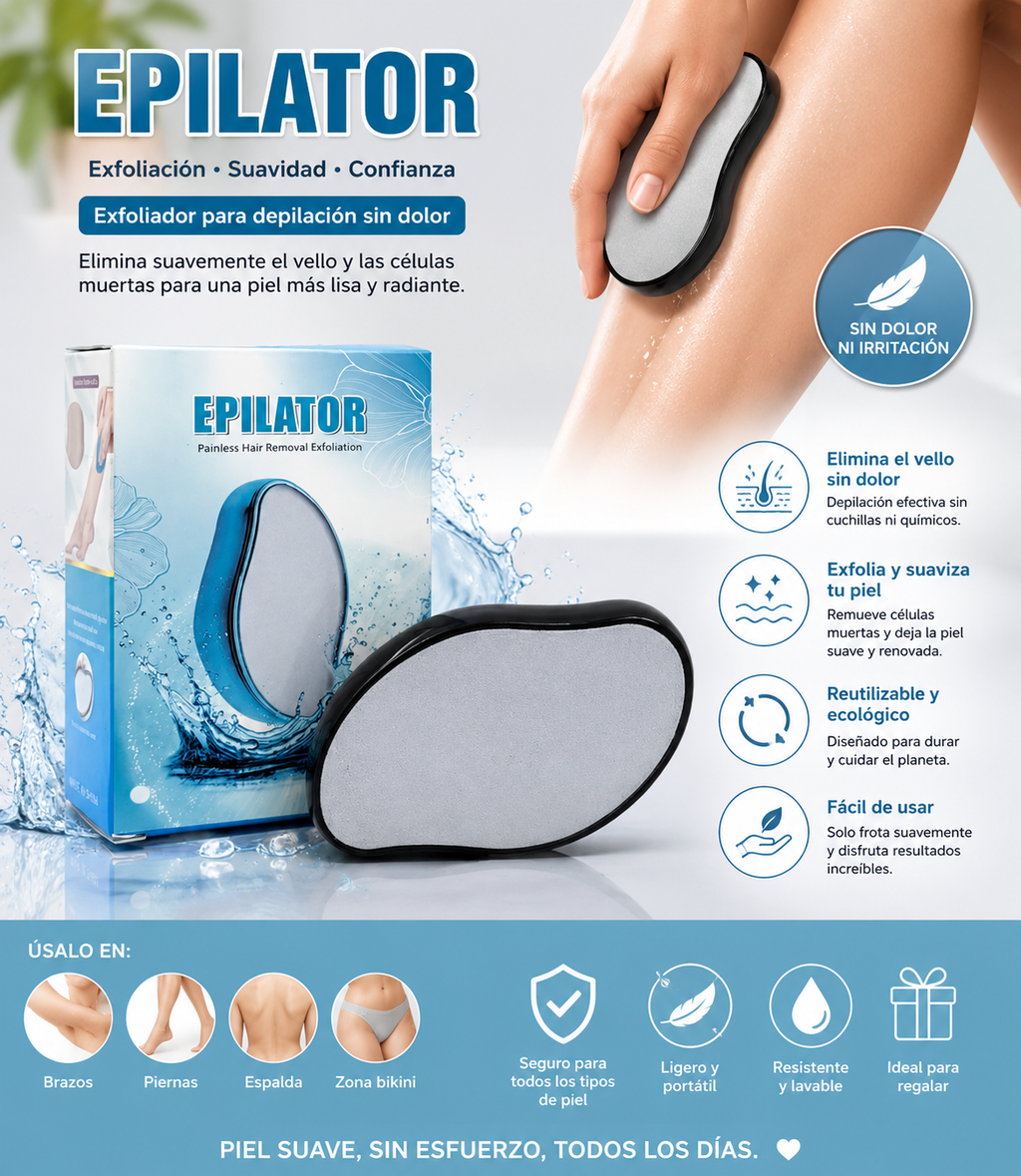 Piedra Depiladora de Cristal Exfoliante Sin Dolor
